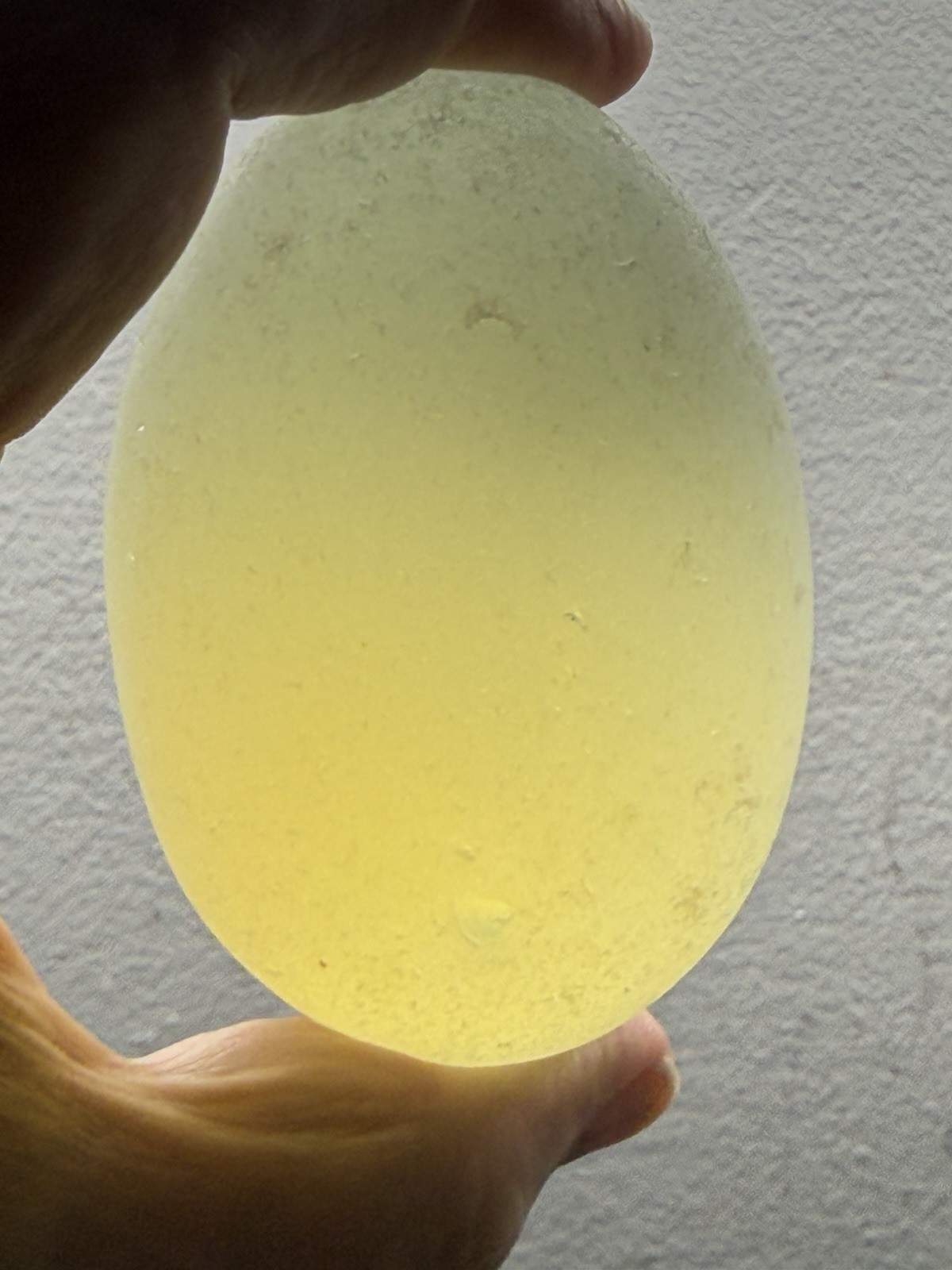 Frosted Opalite Magic Egg 3” Tall. Changes Colors With Light. 8” Diam. Healing