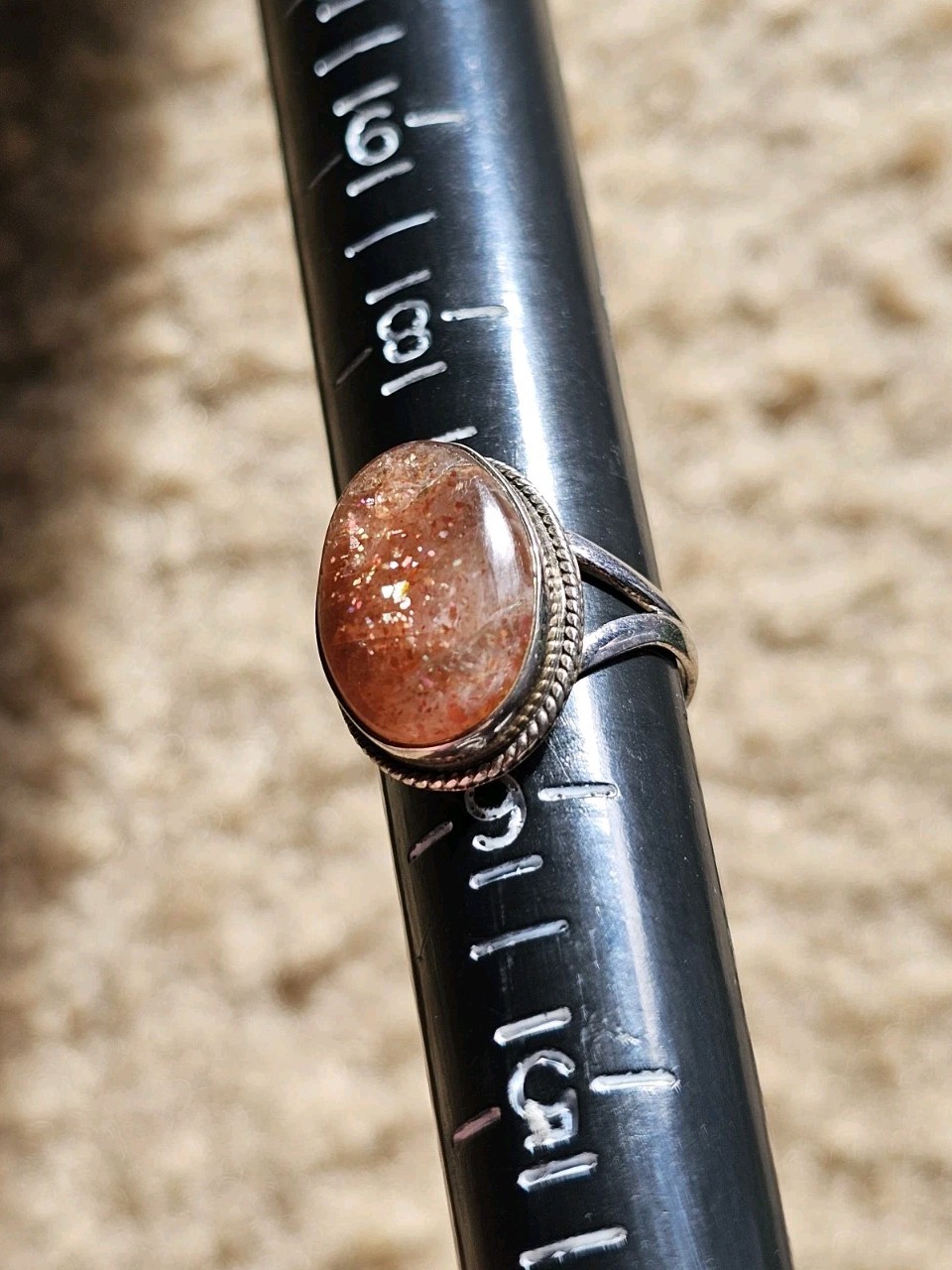 Sunstone Ring, Size 6.75, Crystals & Stones, Mineral Specimen, Metaphysical