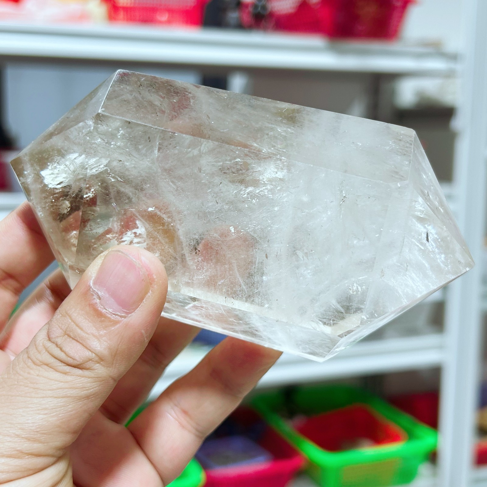 1.17LB Natural Smoky Quartz Obelisk Crystal Double Point Healing G7726
