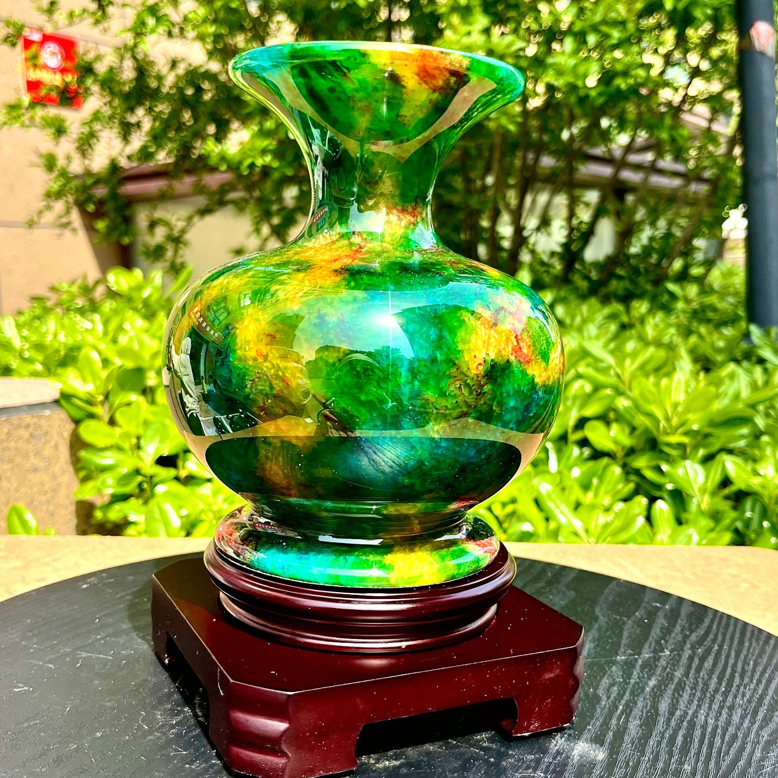 3.81LB Natural “Seven Colors Jade” vase specimen -Taiwan China