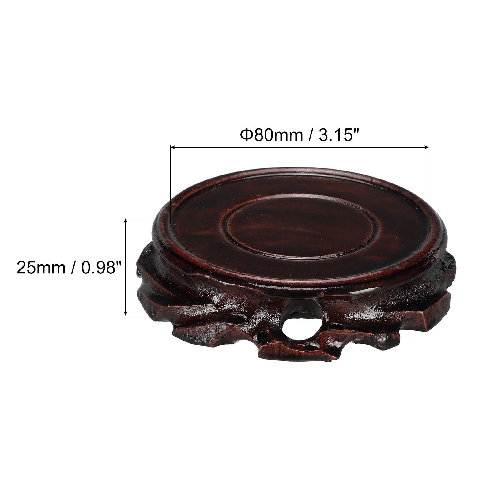 Wooden Stand Holders Displays Base 80mm Diameter Black for Vase Bonsai Stone …