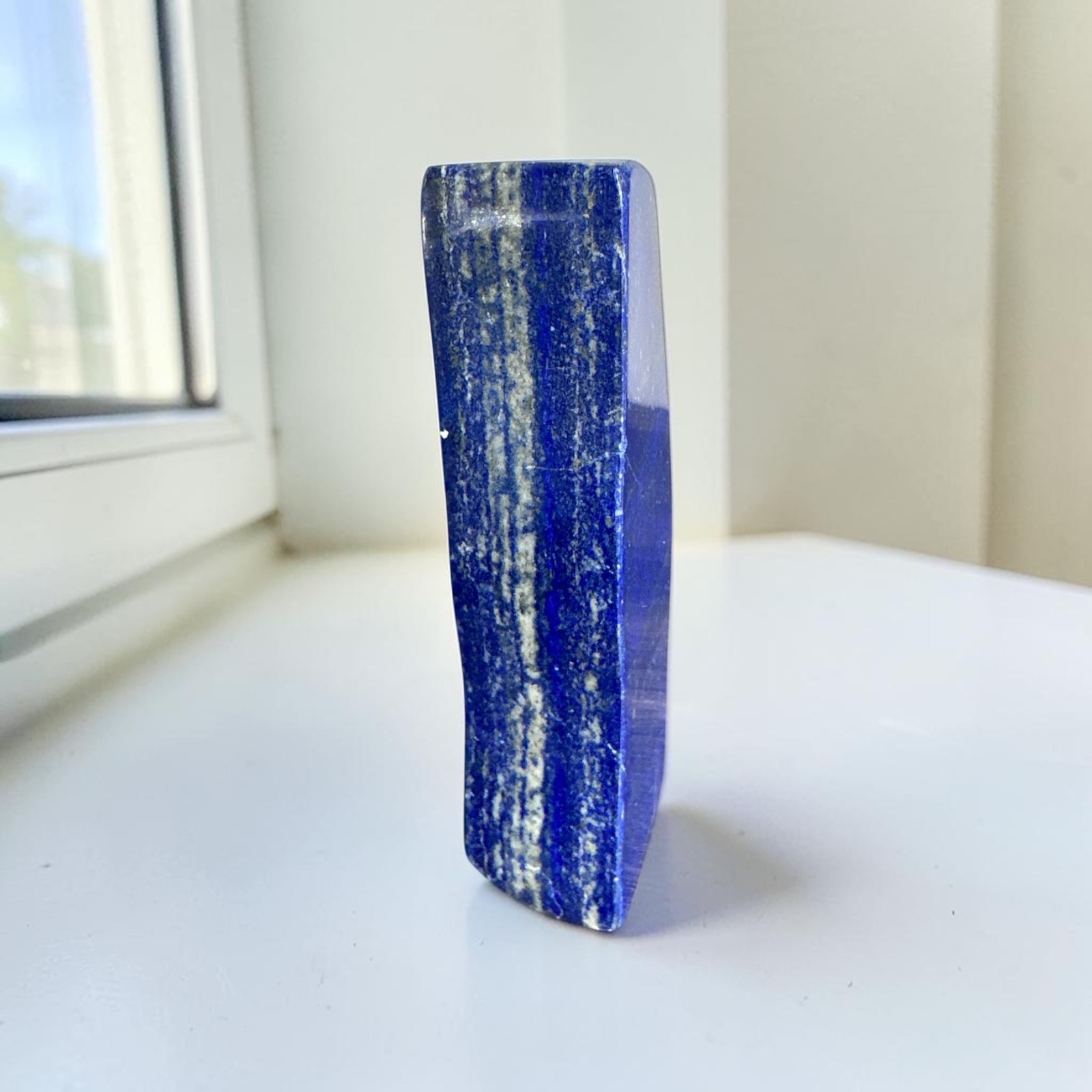 Polished Lapis Lazuli Freeform Display Stone – Afghan Blue Crystal Home Decor