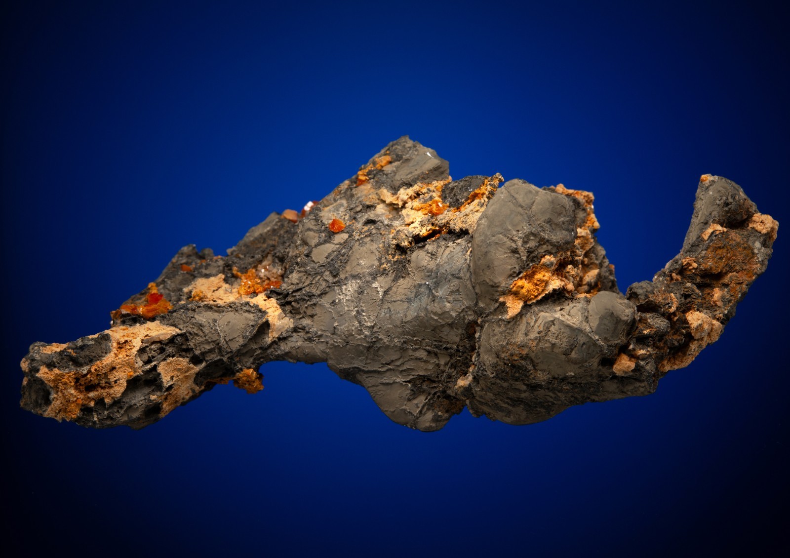 Wulfenite on Galena Bleiberg District, Carinthia, Austria 2207-092