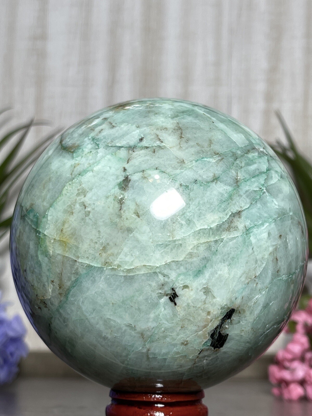 85mm MALACHITE CHRYSOCOLLA QUARTZ SPHERE -Green Crystal Mineral Phoenix Quattro
