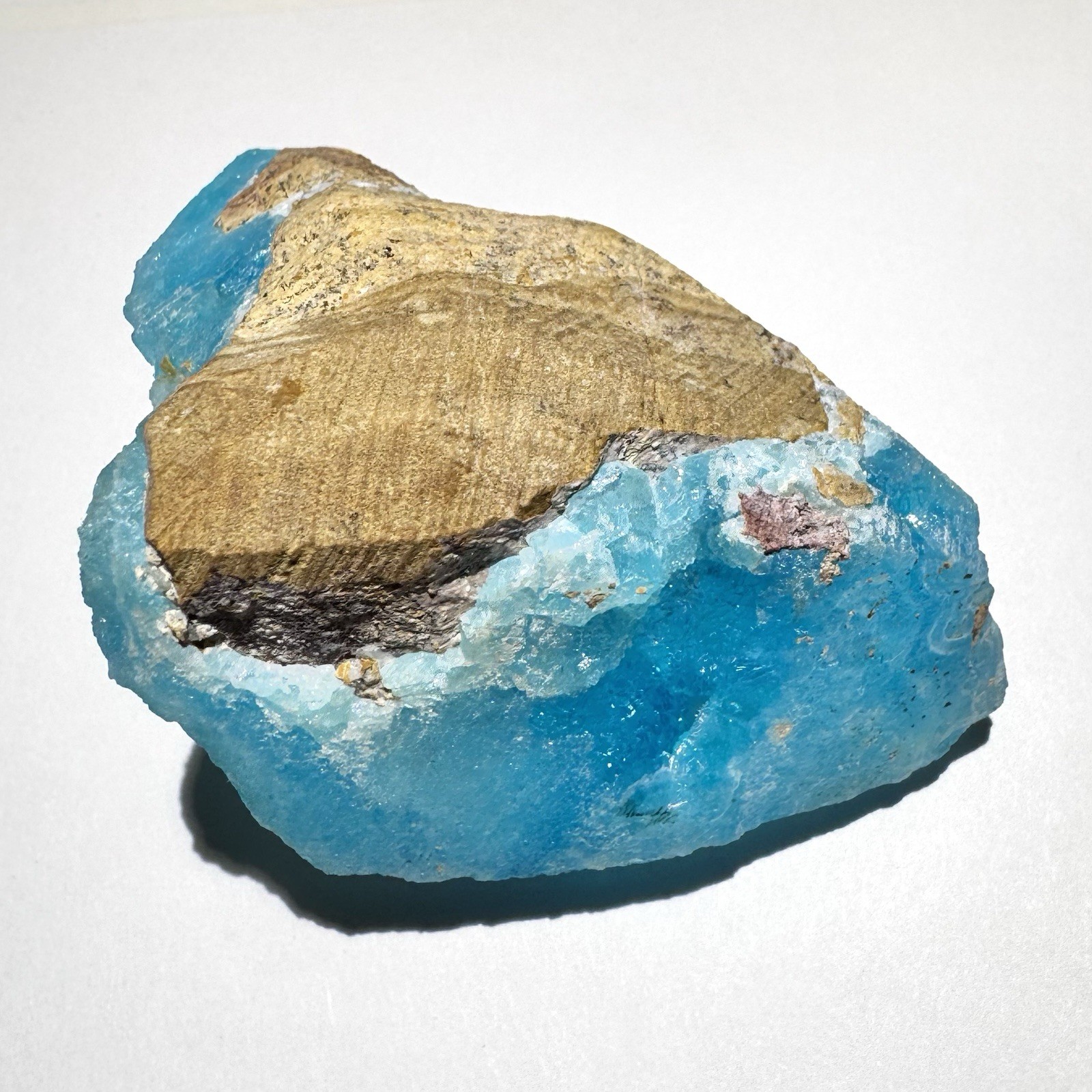 Blue Hemimorphite Crystal Cluster ex Spirifer 2.1” 65g Mineral Specimen – Congo