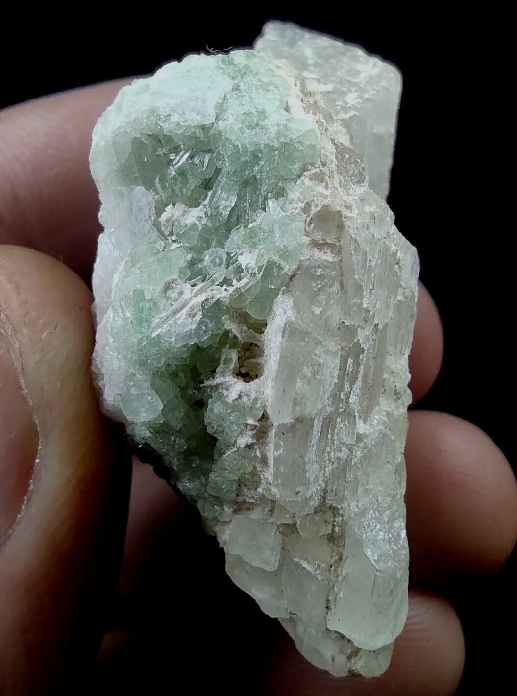 Aesthetic Tourmaline Crystals With Kunzite Crystal From Afghanistan.
