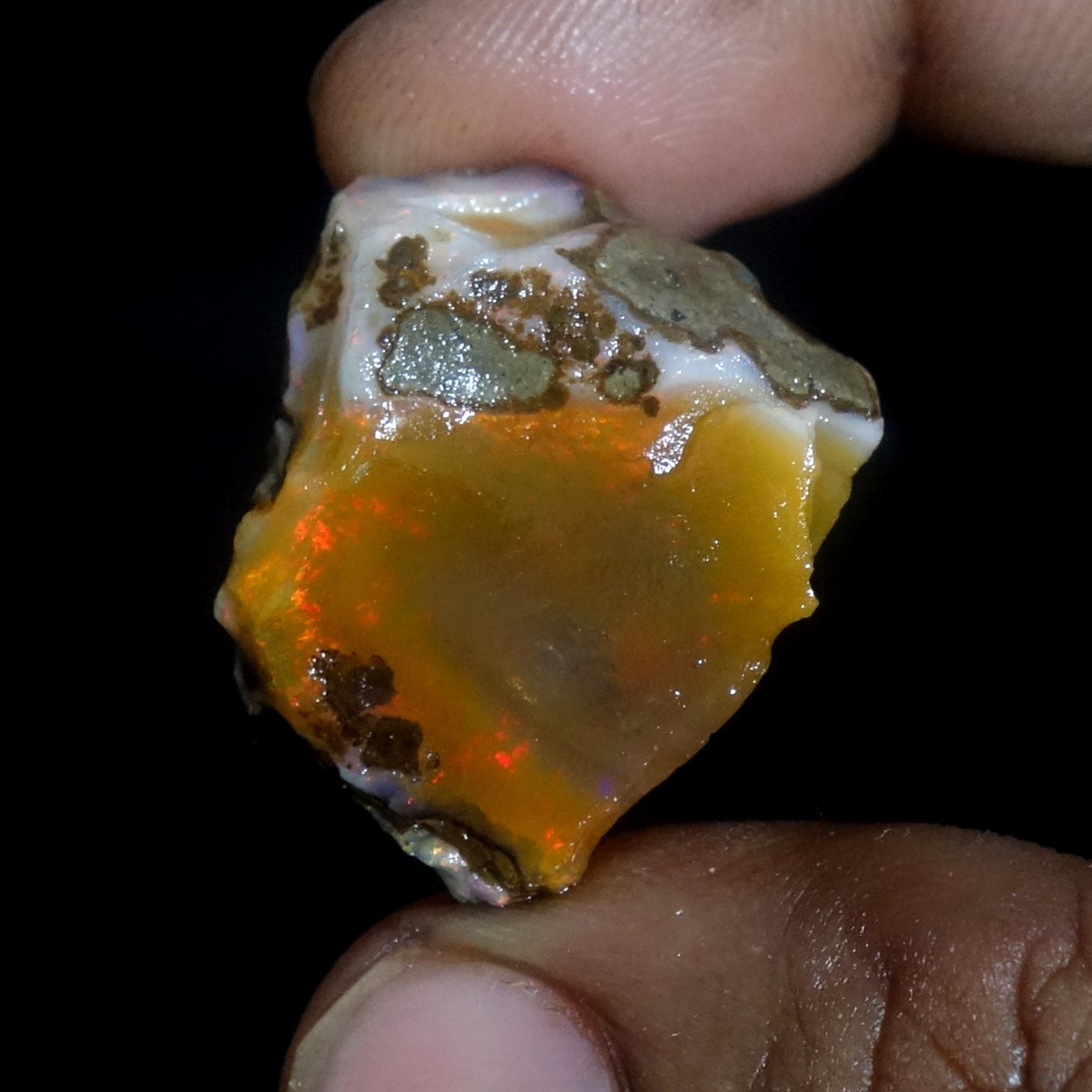 AA+ Ethiopian Oli Opal Rough Entreated Welo Opal Multi Fire Color Flash 51.10Cts