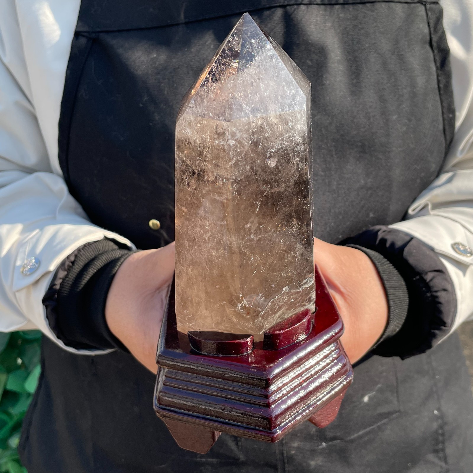 All 4.5LB Natural Smoky Quartz Obelisk Crystal Double Point Healing C2630