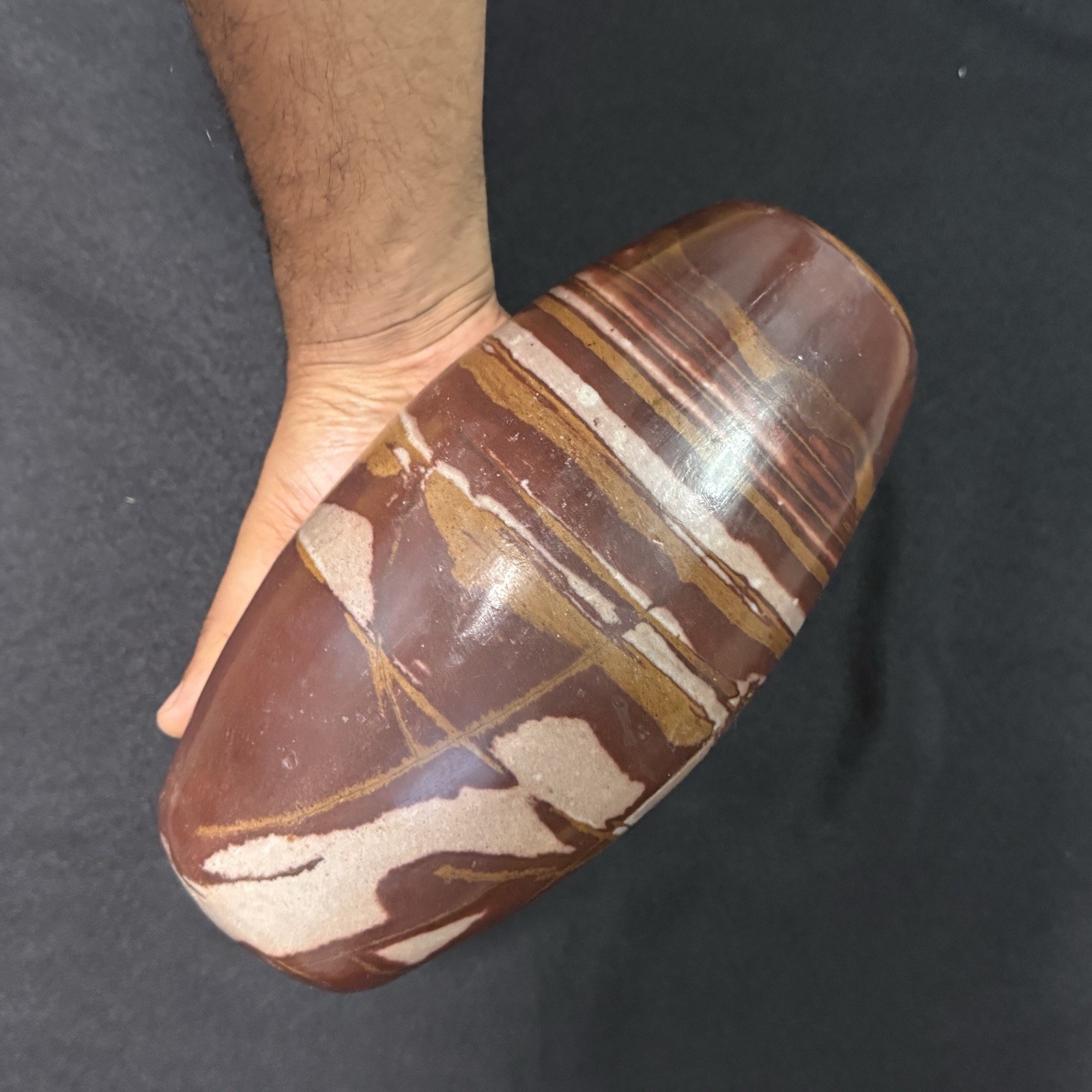 Stripped 9 Inch Shiva Lingam Natural stone from Narmada River in India SL25C9.11