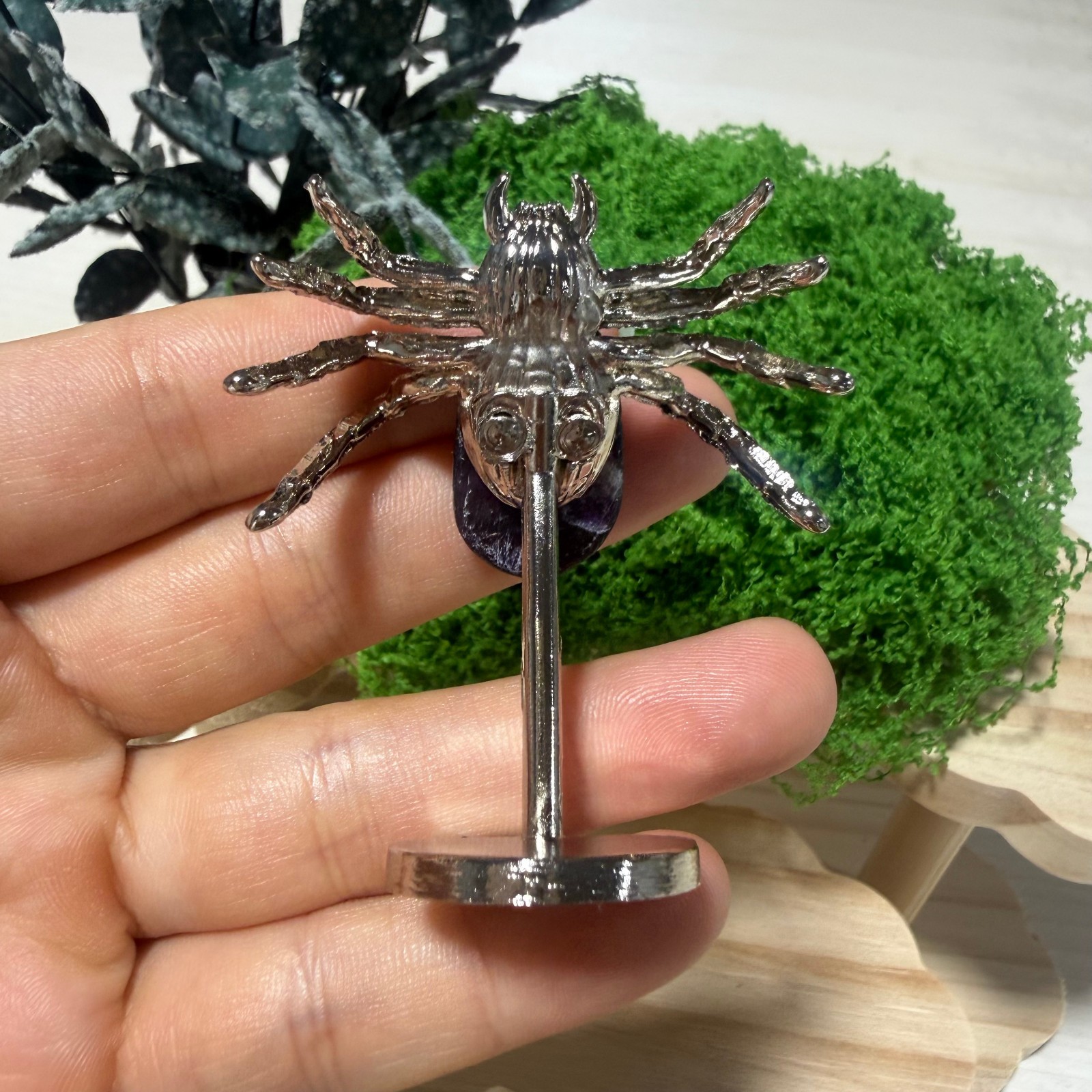 2″ Natural Dream Amethyst hand carved Spider Quartz Crystal heal Gift 1pc