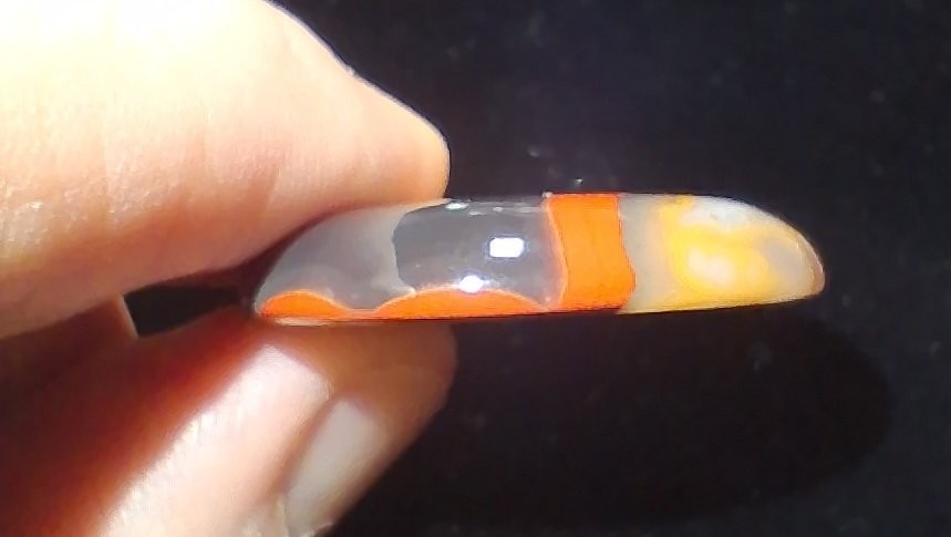 2 Rare Red Black Clear Banded Kentucky Agate Cabochon Ready to Set #C-8