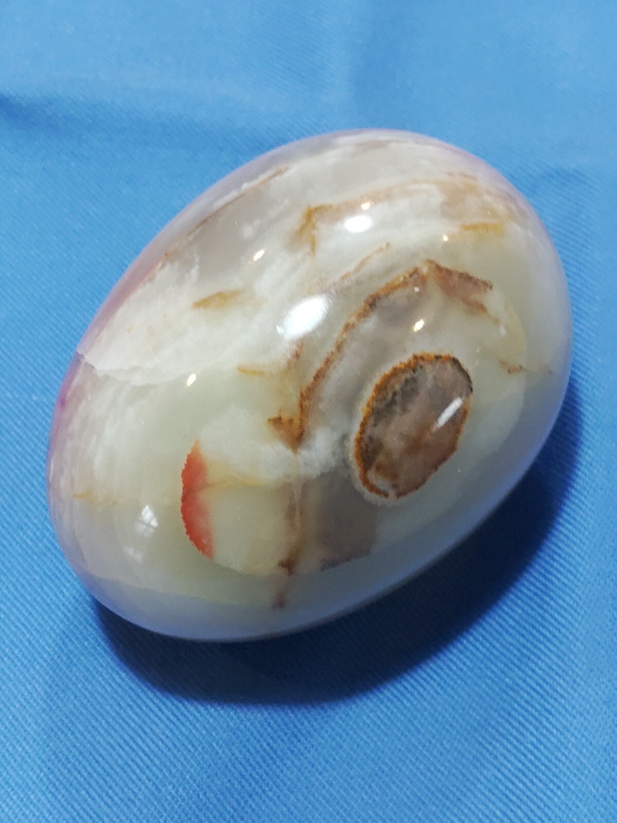Banded Onyx Egg Natural Stone Polished Agate 9oz Mystic Stone Healing With Stand