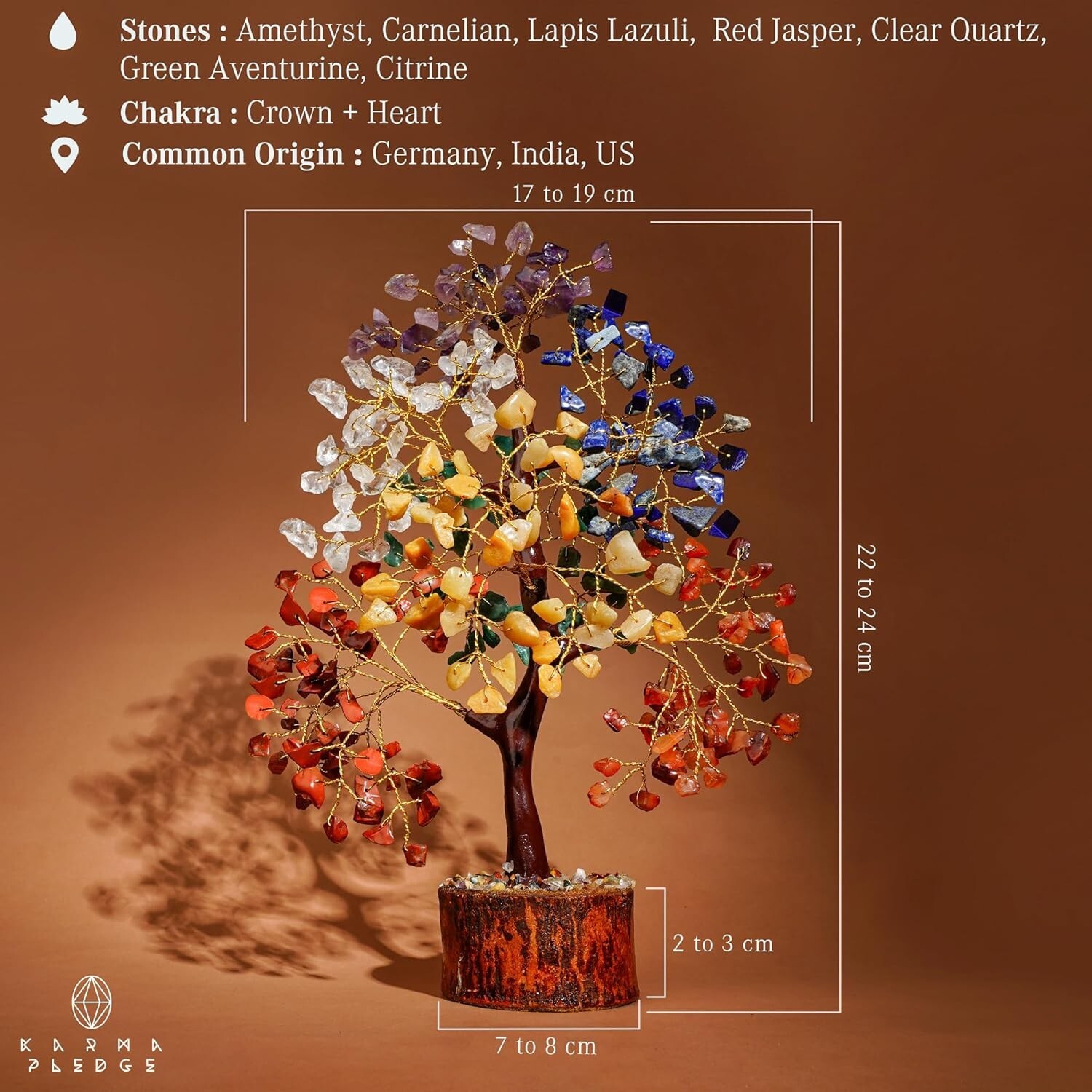 7 Chakra Tree of Life, Crystals and Healing Stones, Crystal Tree of Life, Gemsto