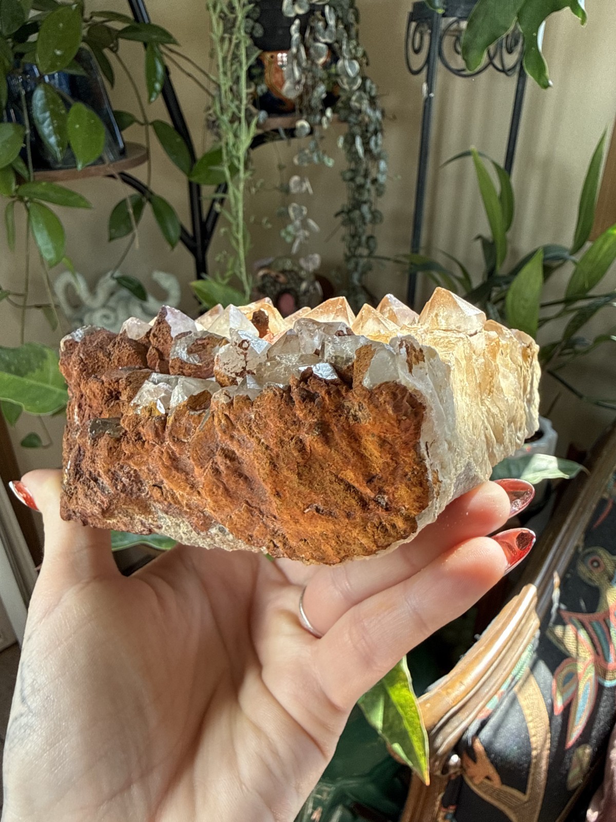 Large Smoky Quartz Crystal Cluster w/Limonite – Bulgaria – 2.45lbs