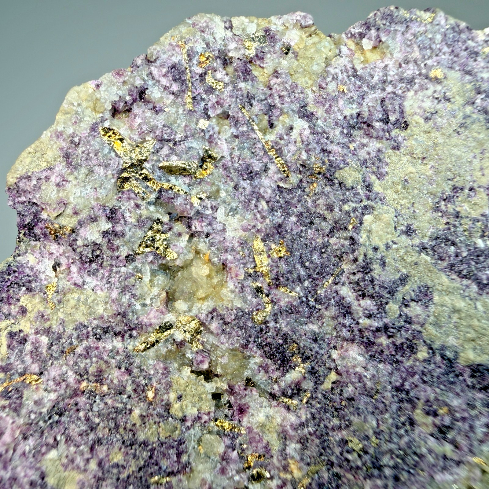 Fine Rich Calaverite on Fluorite: Blue Bird Mine, Cripple Creek, Colorado- Rare!