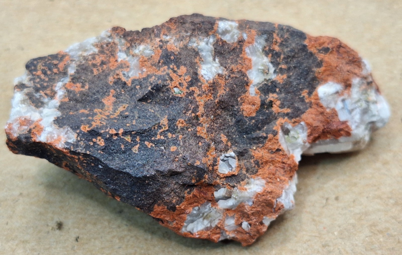 Calcite Epidote and Microcline In Basalt Conglomerate -Michigan Copper Mine