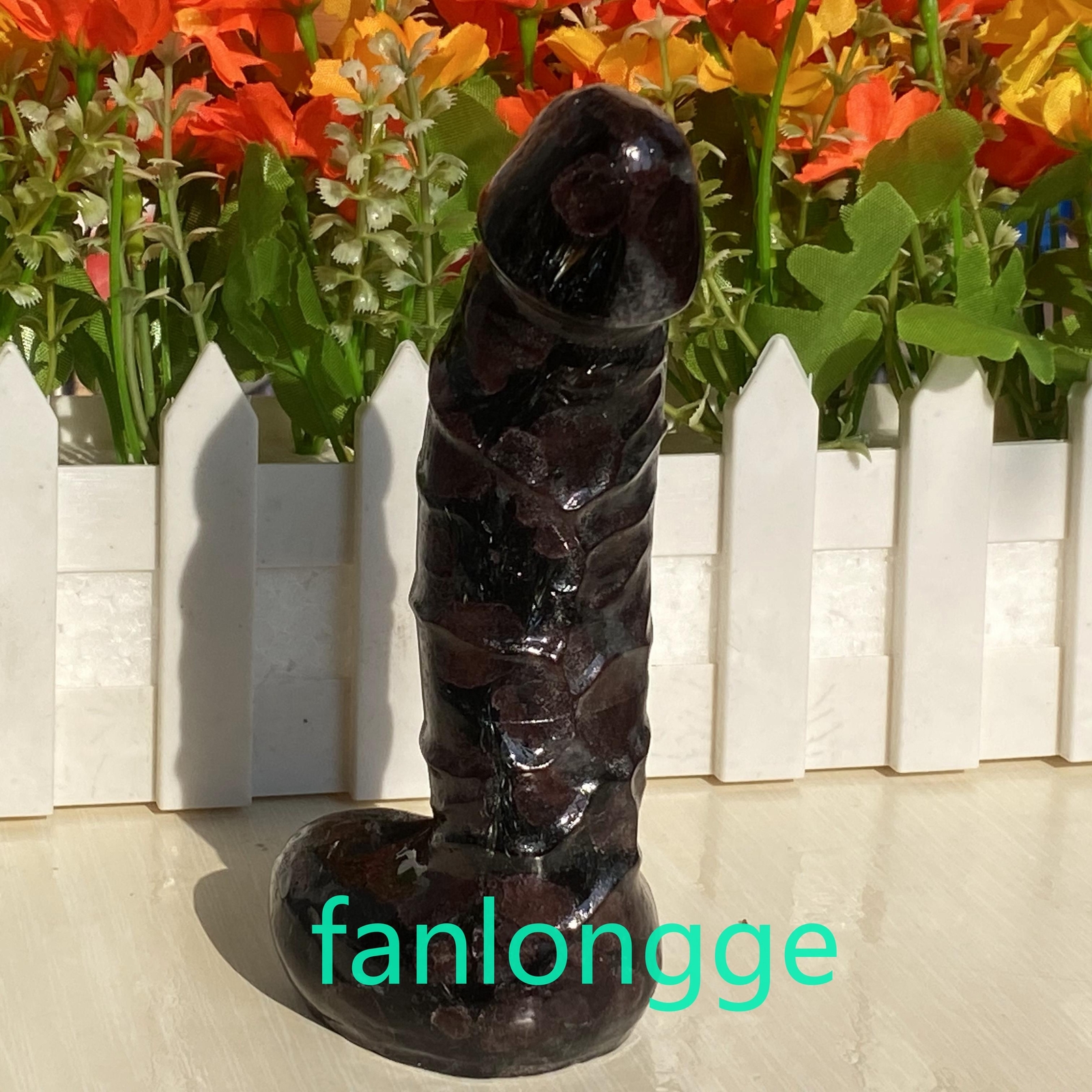 6in Wholesale Natural Garnet male penis Quartz Crystal Carved Figurines 1pc