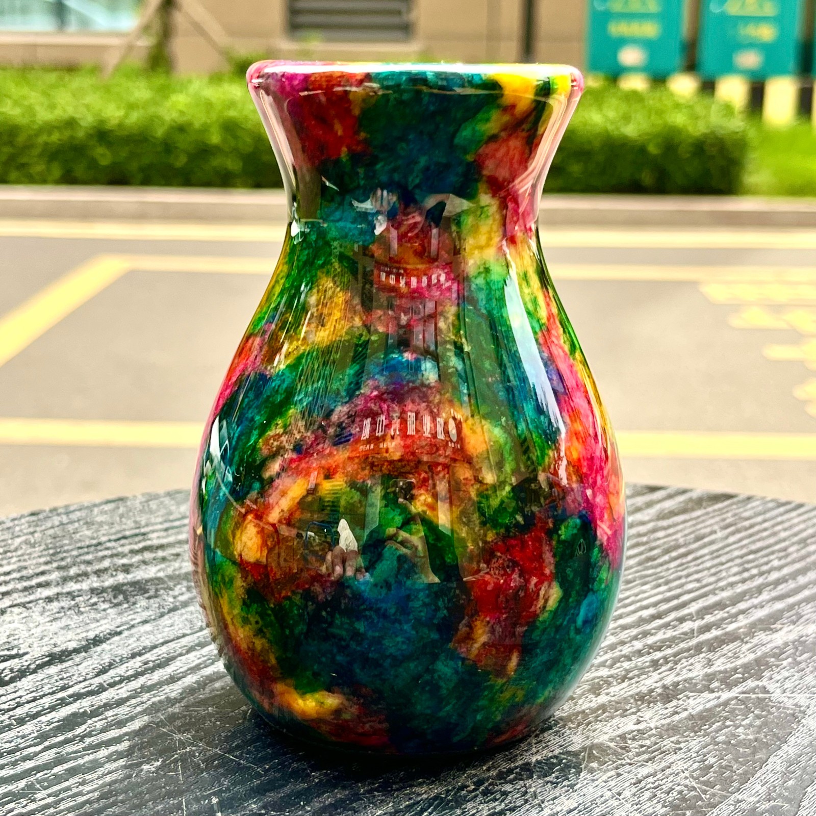 1.08LB Natural “Seven Colors Jade” vase specimen -Taiwan China