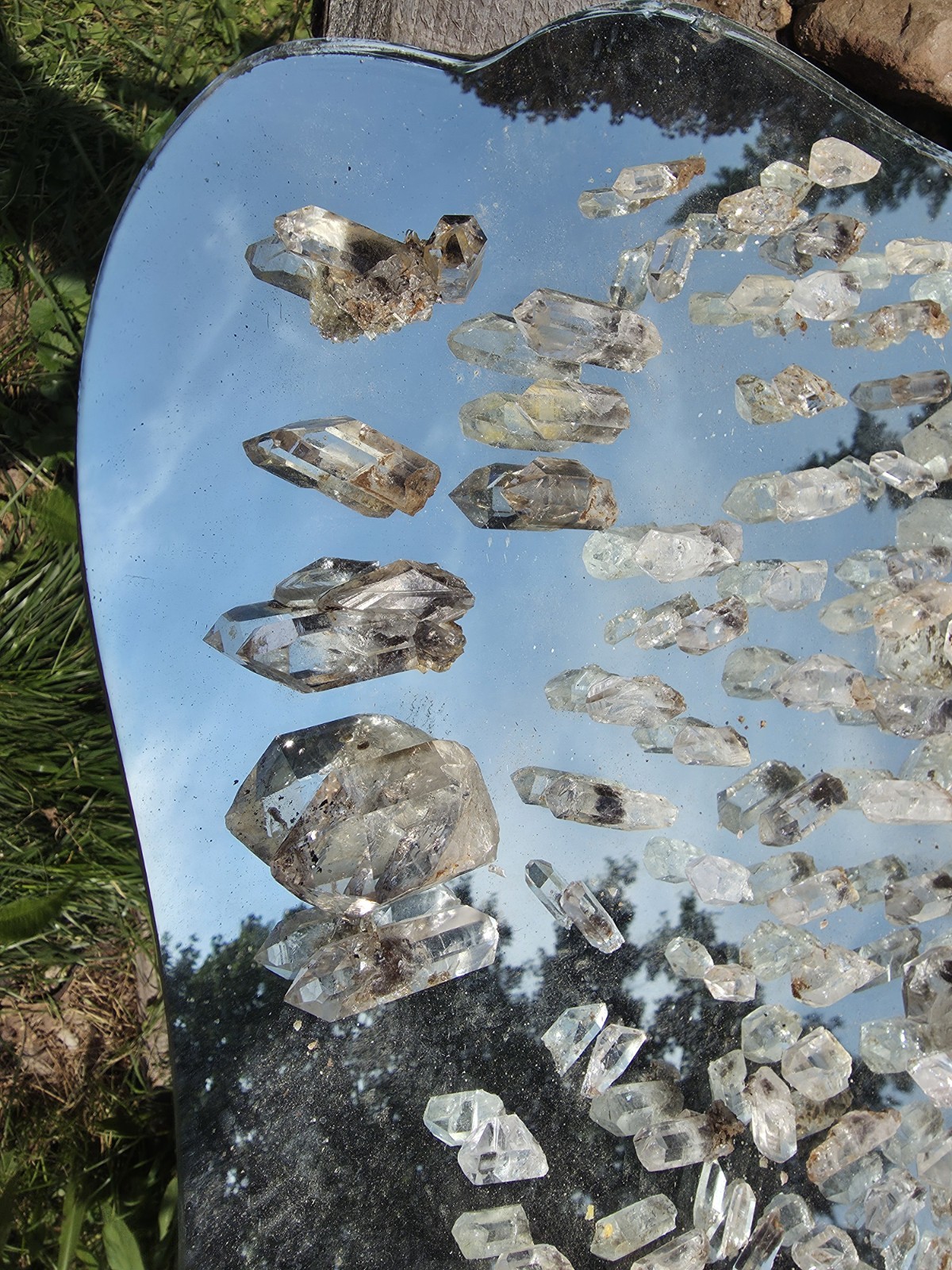 Entire Table Natural Quartz Crystal Points Mixed Lot with Geode Specimens 225