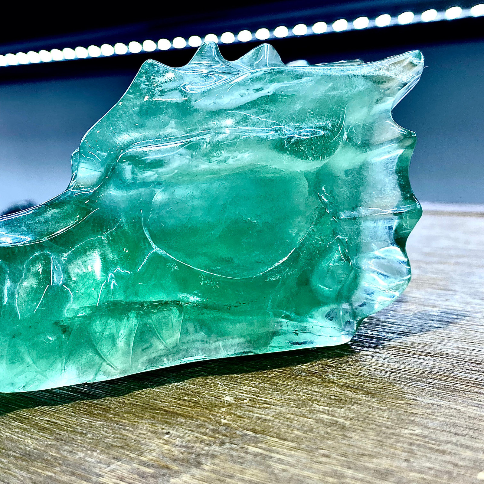 355G Natural fluorite quartz products, hand carved and polished spiritual orname