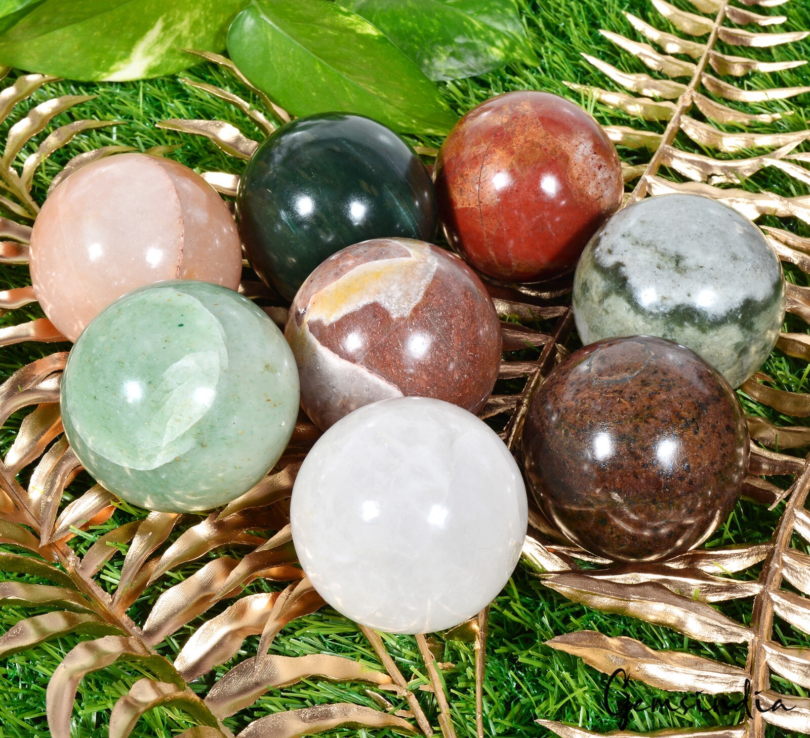 1.8 Kg/8 Pcs Natural Multi Gems Crystal Healing Mineral Sphere/Meditation Balls