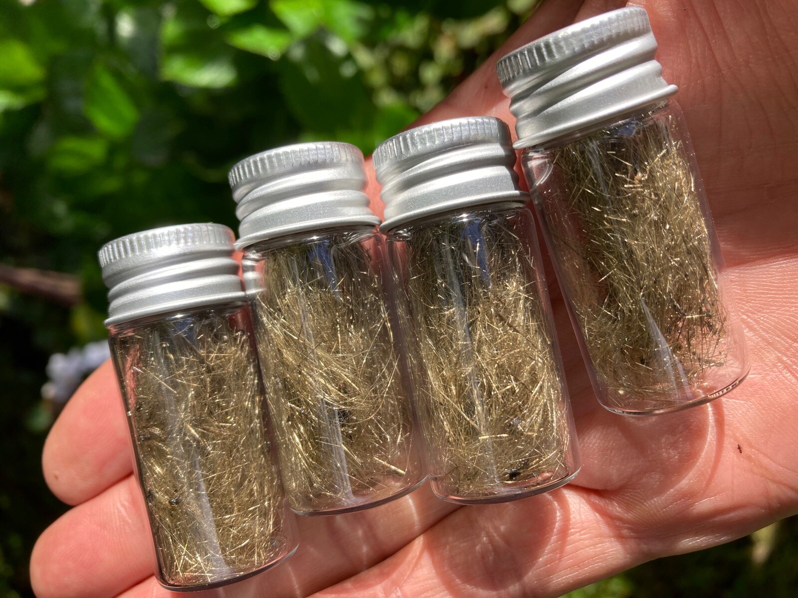 Olivine Crystal Volcanic, Pele’s Hair, Olivine Mineral Glass Specimens ￼10ml.