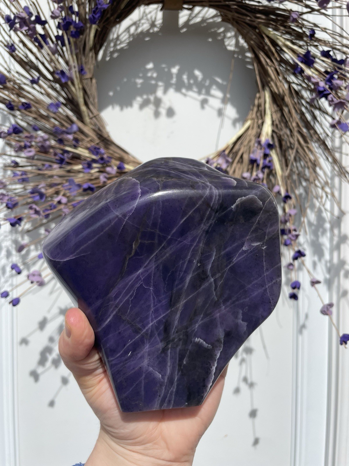 Deep Purple Morado Opal, hand carved and polished, 1806g, 3.98lbs, violet flame