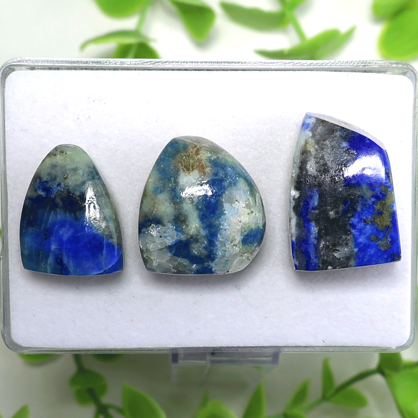 Natural Afghanite 3 Piece Set • Polished Freeform Collectors Crystal Palm Stones