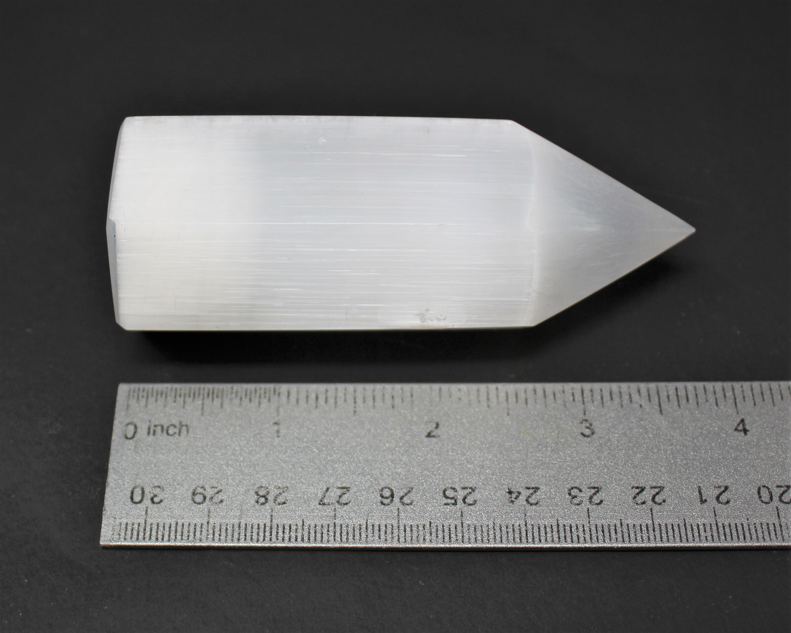 White Selenite Generator 4″ Tall (Selenite 6-Sided Crystal Point, Tower)