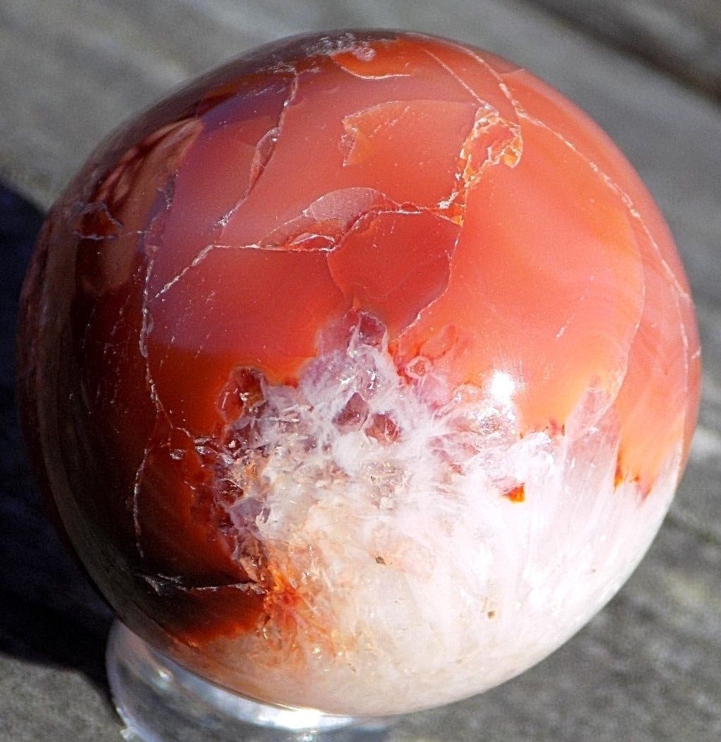 AWESOME CARNELIAN AGATE SPHERE MARBLE 33MM OR 1 5/16” 8082