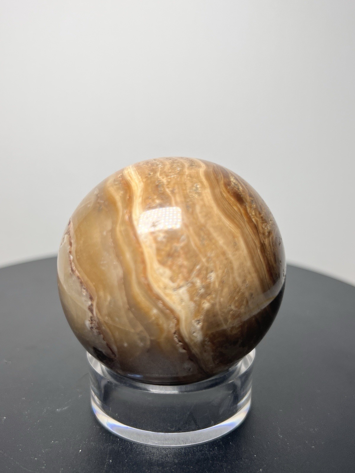 Chocolate Calcite Sphere w/holder (57mm)