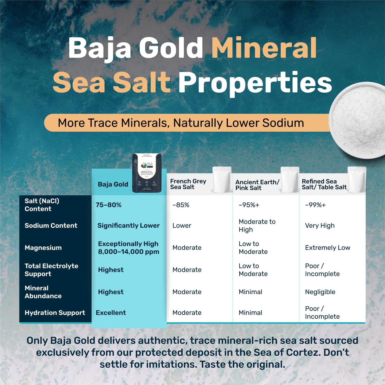 Baja Gold Mineral Sea Salt – Recommended by Gary 16 Ounce (Pack of 1), White