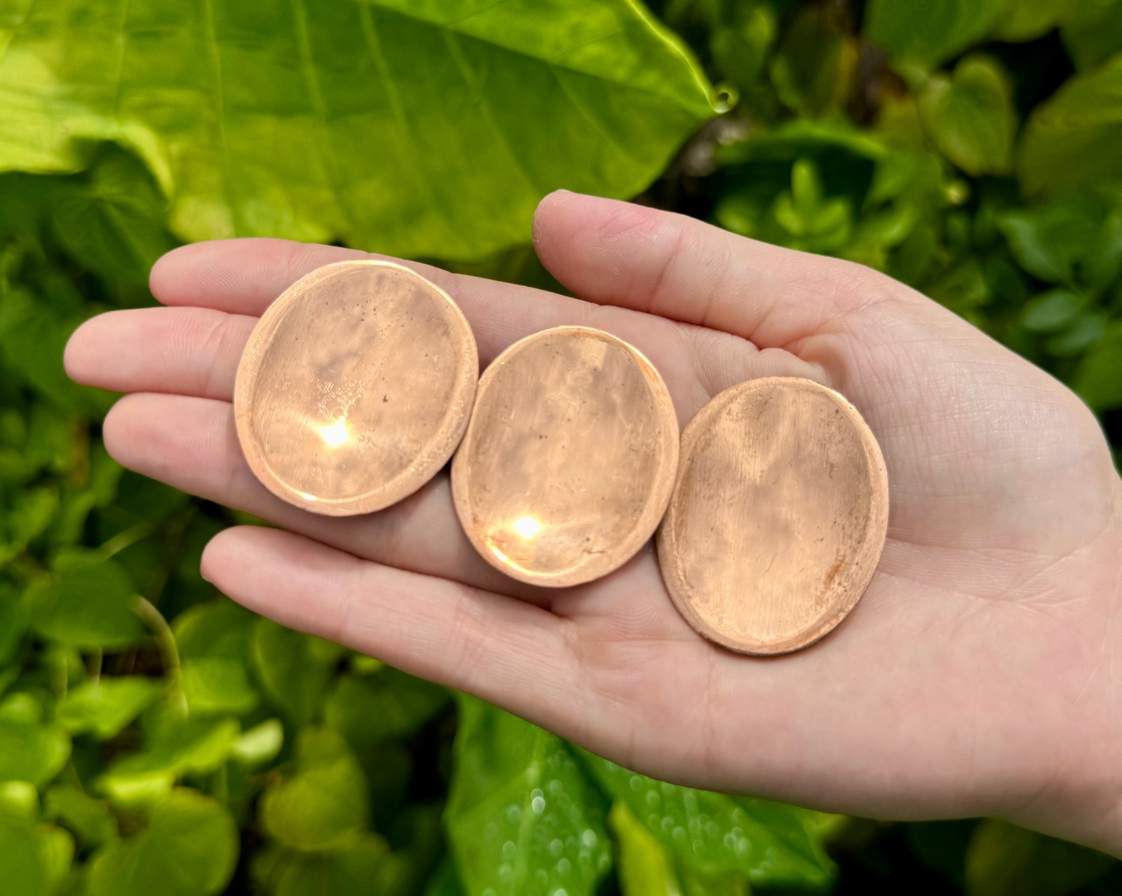 Copper Worry Stone (Copper Palm Stone, Smooth Polished Pocket Stone)