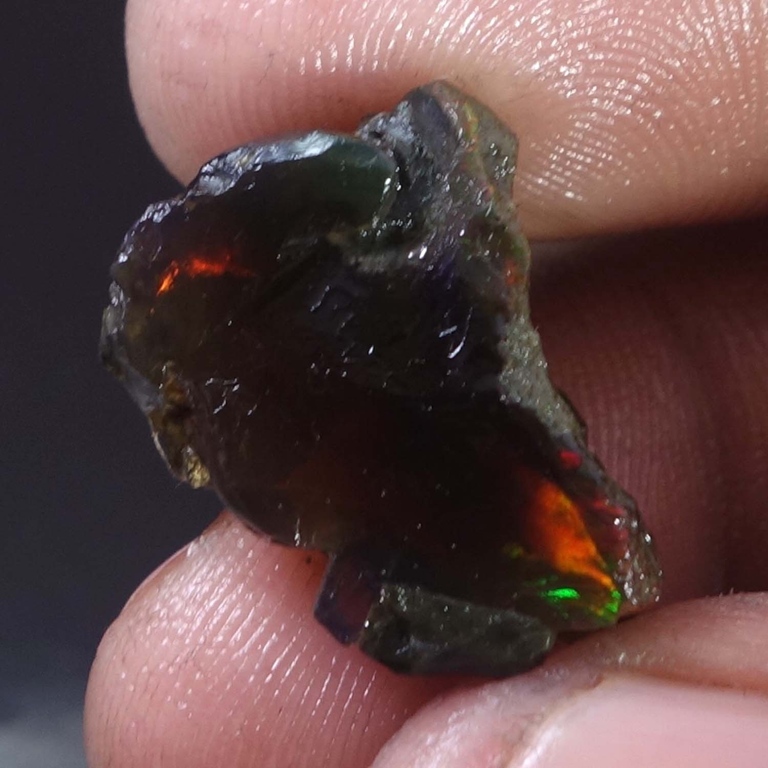 Natural Ethiopian Loose Rough Raw Opal Gemstone Multi Fire Oil Rough 16.00 Carat