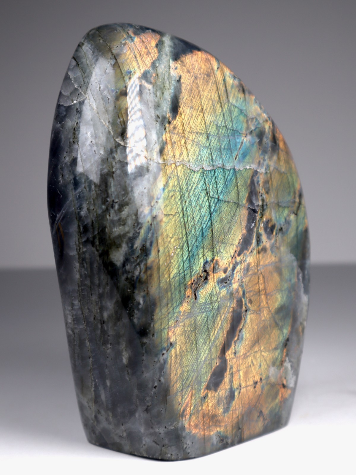 HUGE LABRADORITE Freeform 4lb Rainbow Flash Crystal Blue Gold Display Specimen