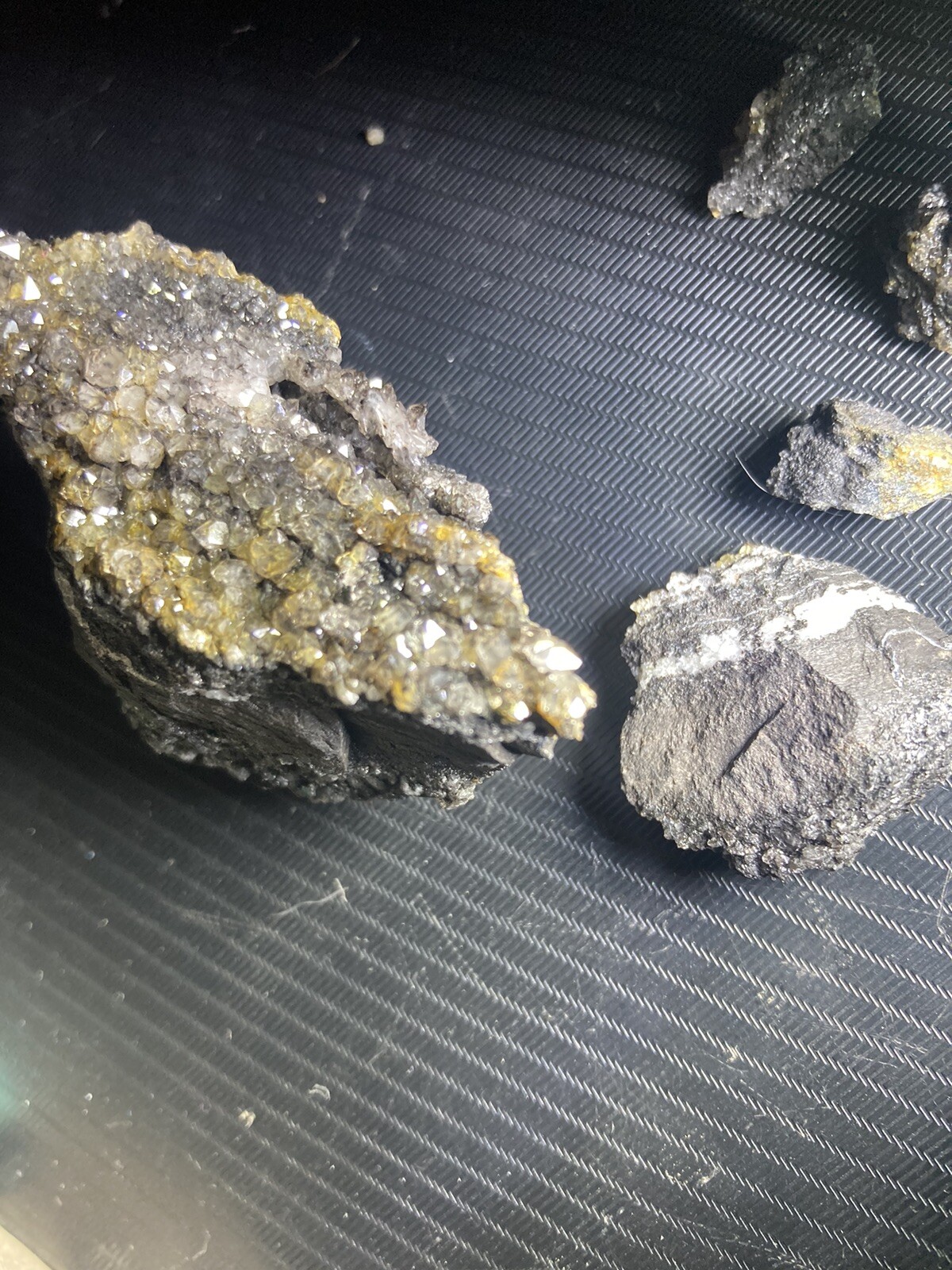 Gold Crystalline With Black And White Crystalline
