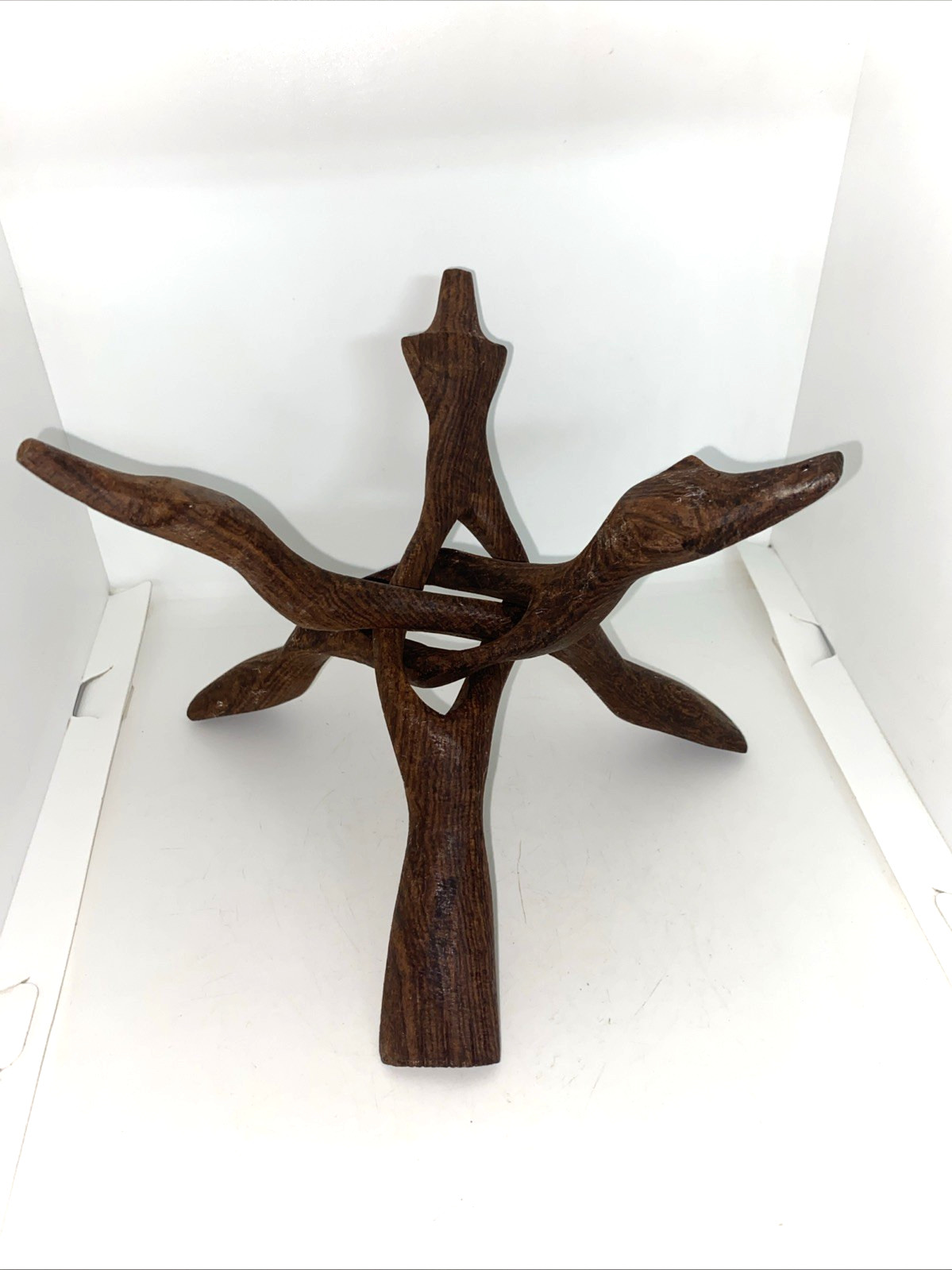 Crystal Display Stand Wooden Cobra Stand 6 Inches Hand Carved Design