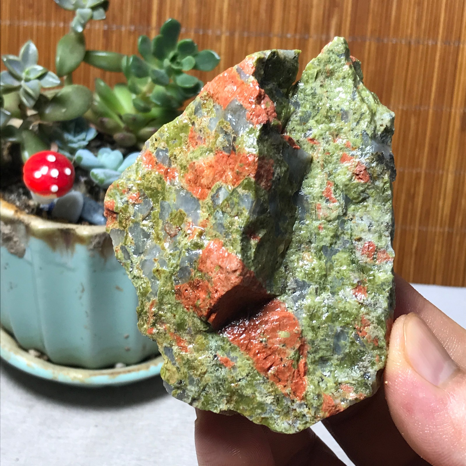 152g Natural Unakite Crystal gemstone Rough Mineral Specimen healing A6364
