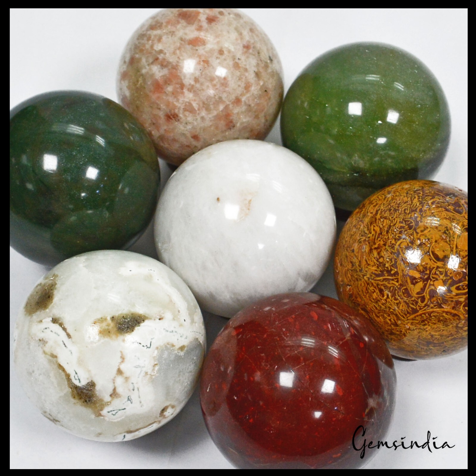 8900 Ct Natural Untreated Multi Gems Healing Crystal Mineral Sphere Gems W Stand