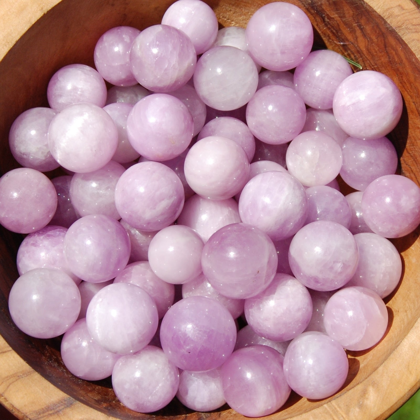 ONE Mini Kunzite Crystal Sphere, 14mm to 18mm