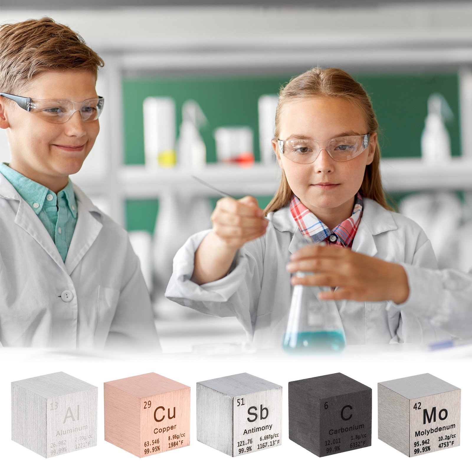 Carbon Cube Metal Element High-Density Block Pure Periodic Element 1″