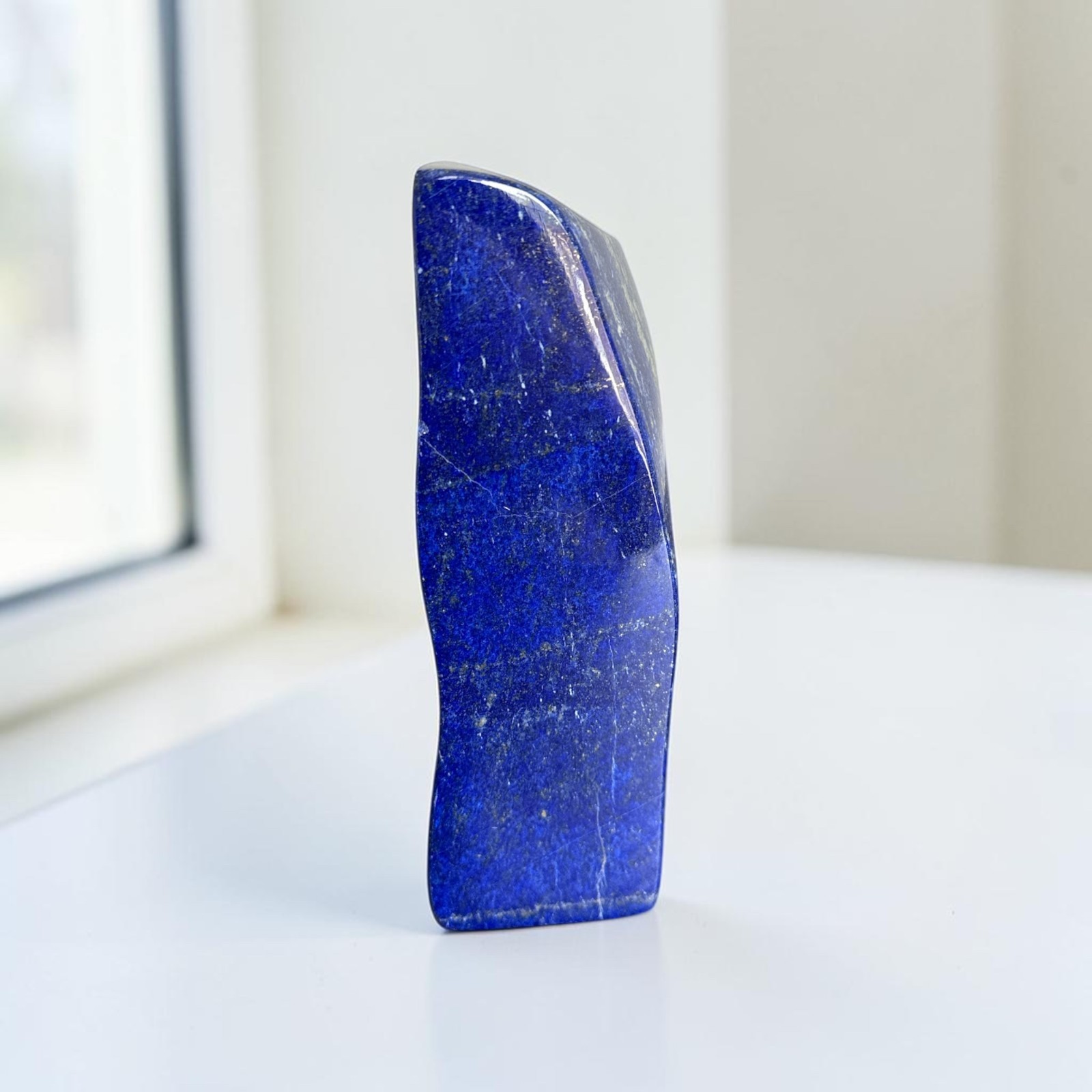Polished Lapis Lazuli Freeform Display Stone – Afghan Blue Crystal Home Decor