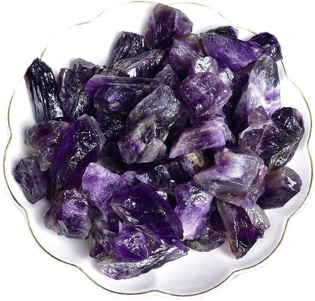 Deep Amethyst Raw Crystals, Large 1.25-2.0″ Healing Crystals Natural Rough Stone