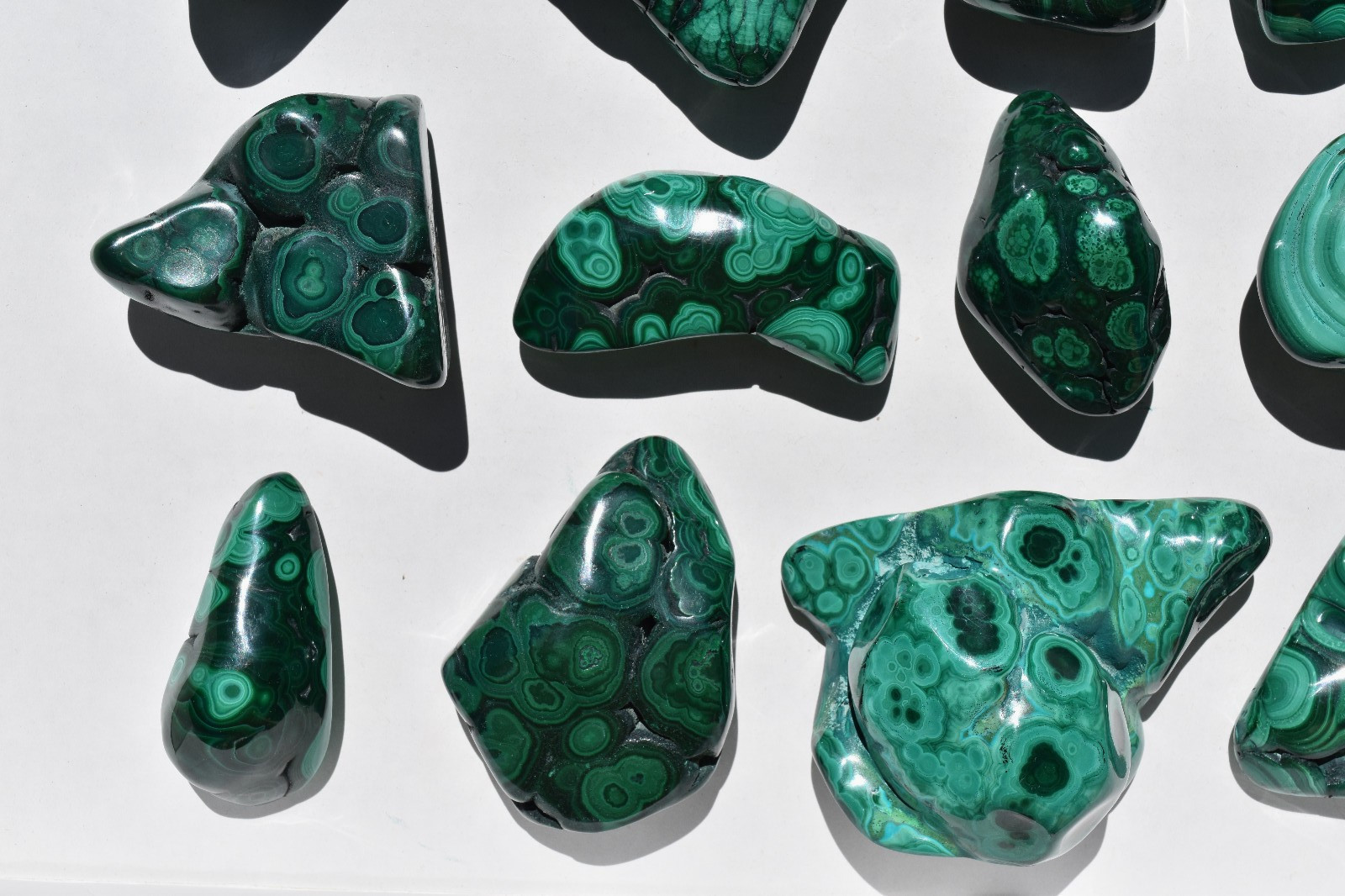 WHOLESALE Polished Malachite from Congo 15 pieces 2 kg # 5869