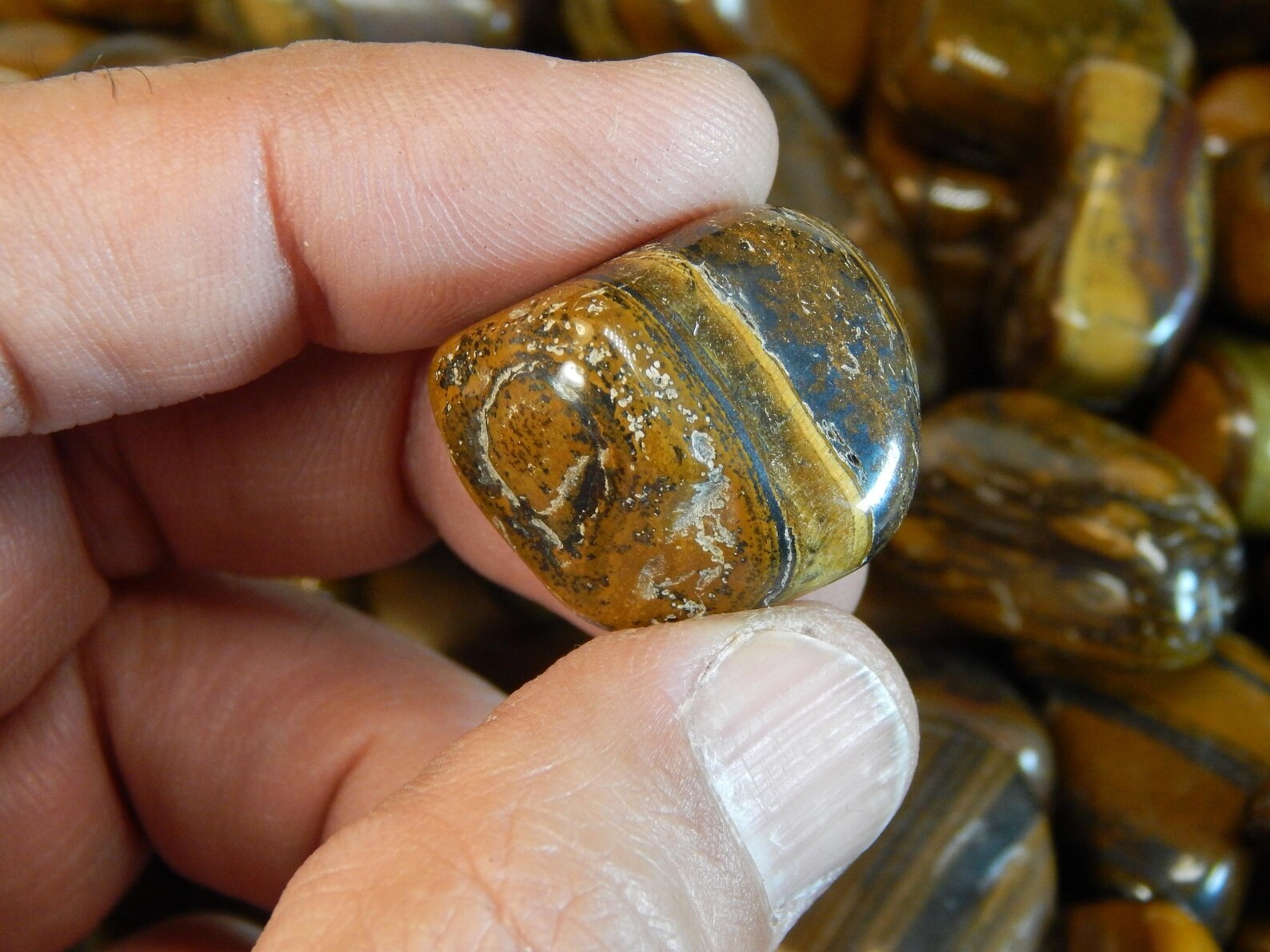 Tiger’s Eye/Iron Closeout- 4Lbs Tumbled Crystals Gemstones Bulk Rocks Stones B-C