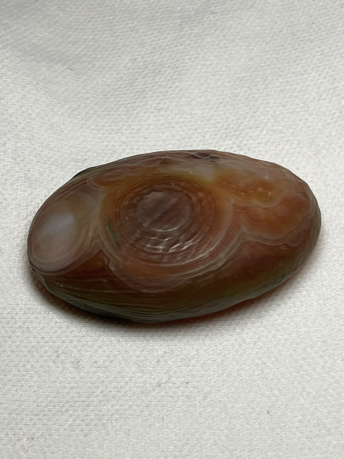 RARE Gobi Eye Agate Bonsai Suiseki Green Orange Flat Palm Stone 21g Raw Natural