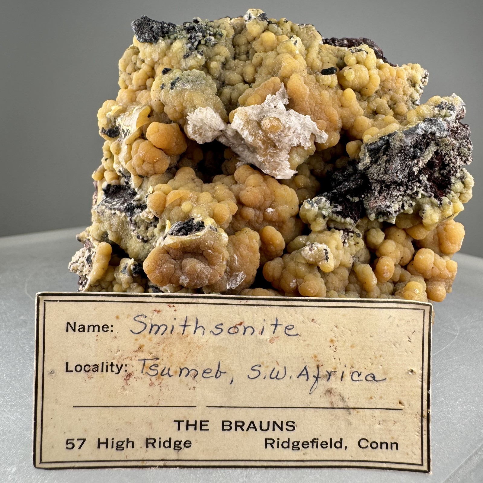 Fine & Unusual Orange Smithsonite: Tsumeb Mine, Tsumeb, Namibia- Classic!!
