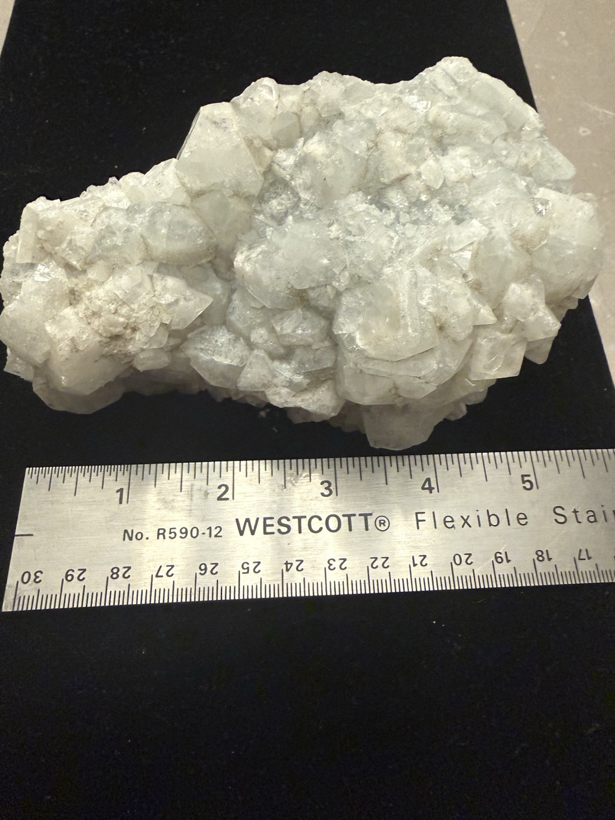 White Crystal Cluster on Matrix Rock Mineral Specimen Approx 5-6 in