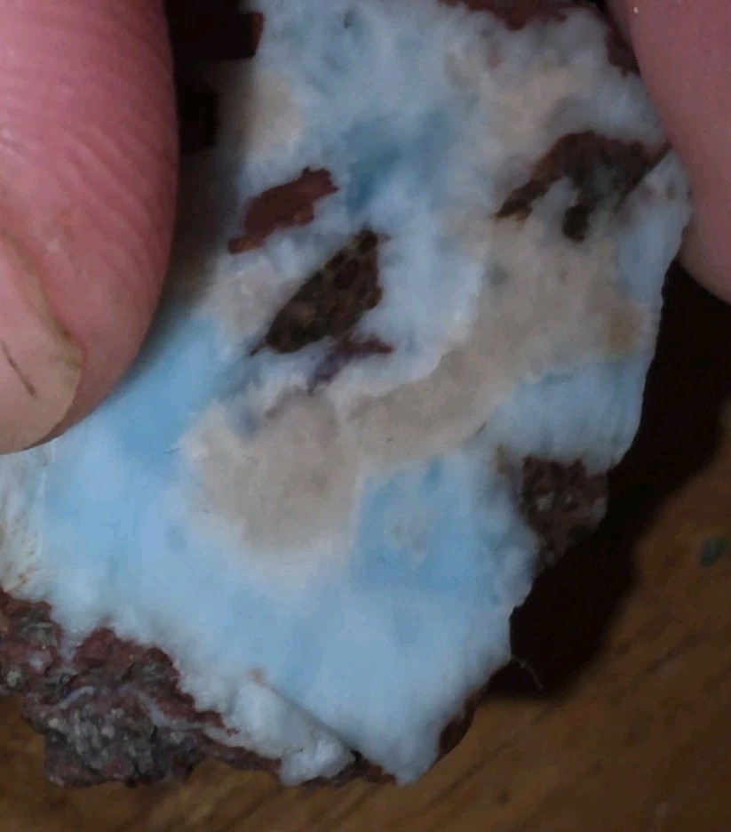 55.5ct Larimar Slice, Rough Gemstone, Dominican Republic, B Grade