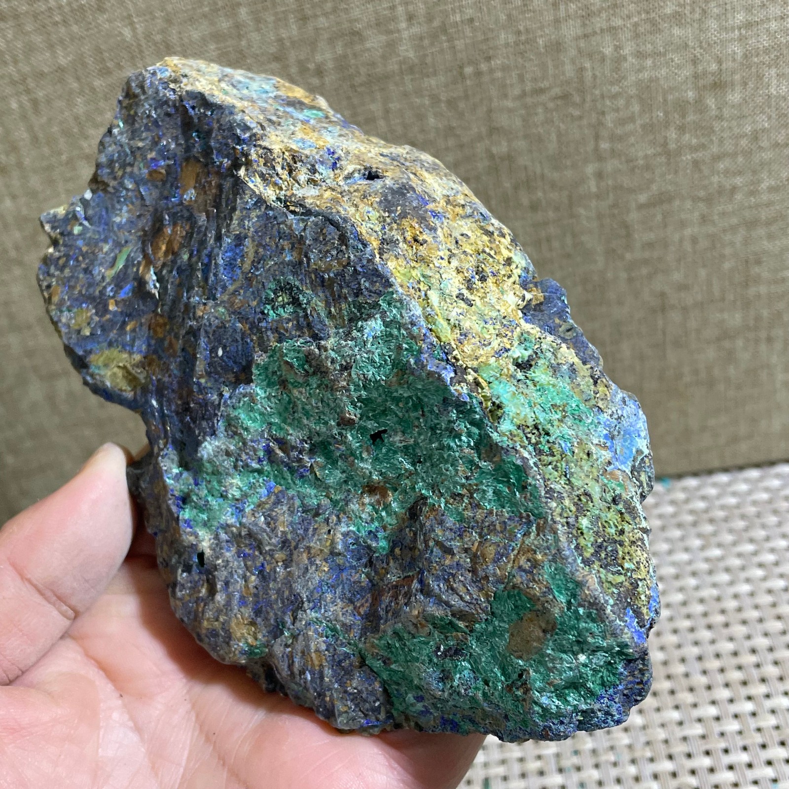 Restoration of Blue Copper Ore Quartz Crystal Mineral Samples 382g